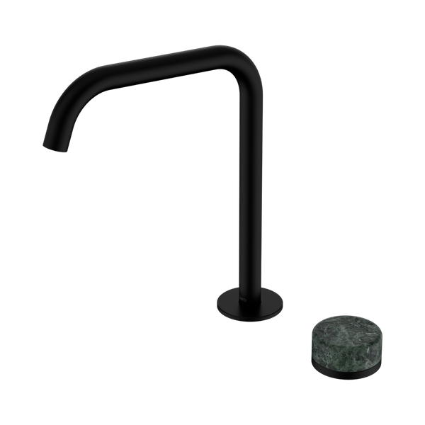 Nero Serenity Progressive Bath/Kitchen Mixer Edge Spout With Verde Alpi Handle Matte Black