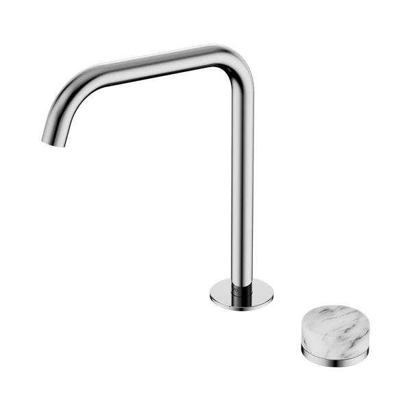 Nero Serenity Progressive Bath/Kitchen Mixer Edge Spout With Arabescato Corchia Handle Chrome