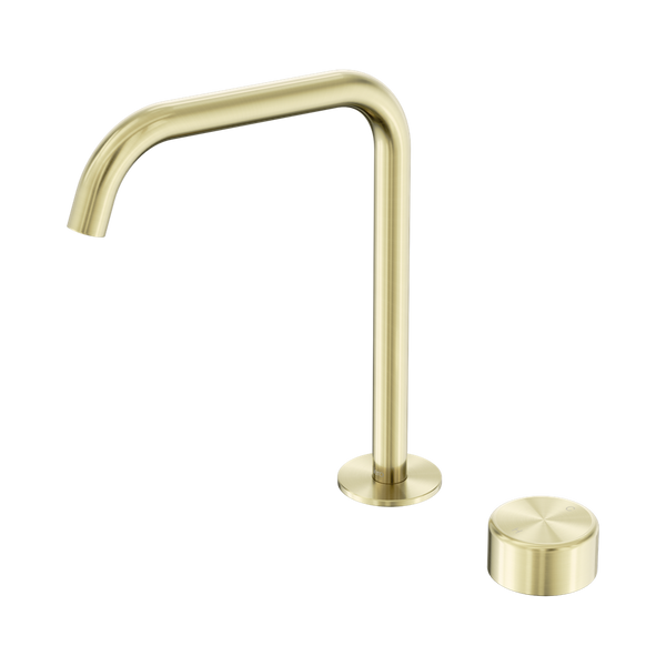 Nero Serenity Progressive Bath/Kitchen Mixer Edge Spout With Metal Handle Brushed Gold