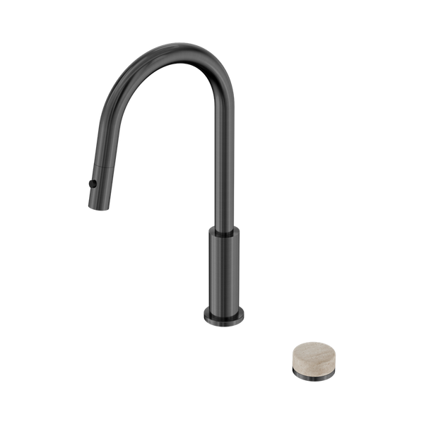 Nero Serenity Progressive Pull Out Kitchen Set With Rome Travertine Handle Gunmetal