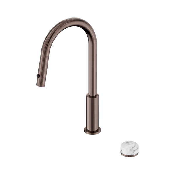 Nero Serenity Progressive Pull Out Kitchen Set With Arabescato Corchia Handle Brushed Bronze