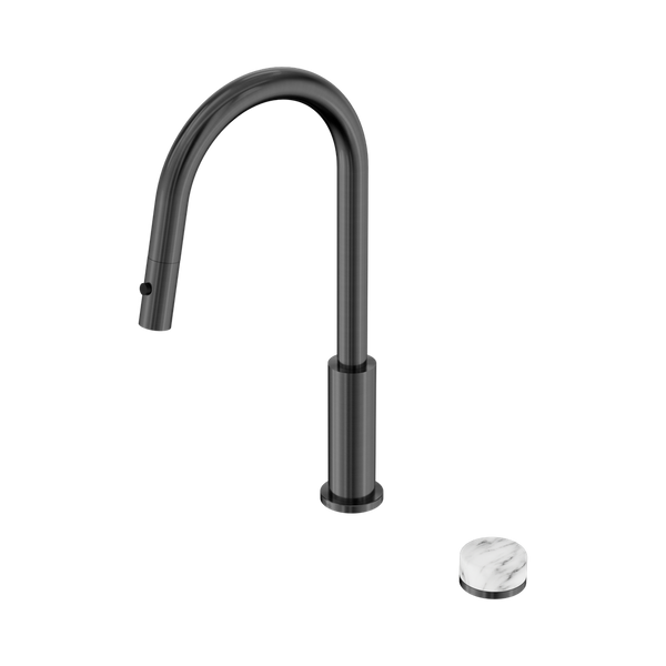 Nero Serenity Progressive Pull Out Kitchen Set With Arabescato Corchia Handle Gunmetal