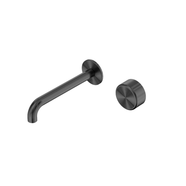 Nero Serenity Progressive Wall Basin/Bath Set 185mm Spout with Metal Handle Gunmetal