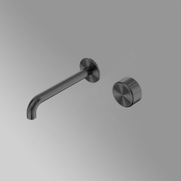 Nero Serenity Progressive Wall Basin/Bath Set 185mm Spout with Metal Handle Gunmetal