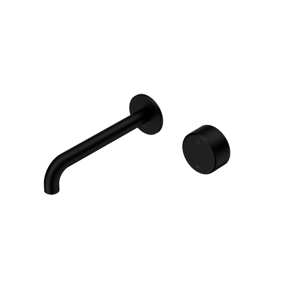 Nero Serenity Progressive Wall Basin/Bath Set 185mm Spout with Metal Handle Matte Black