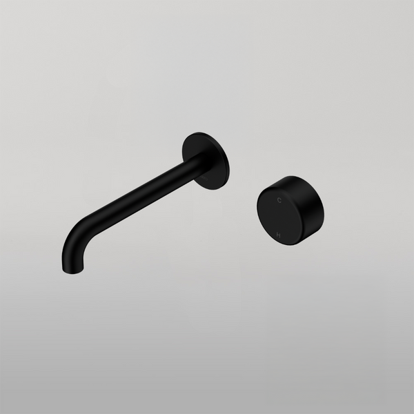 Nero Serenity Progressive Wall Basin/Bath Set 185mm Spout with Metal Handle Matte Black