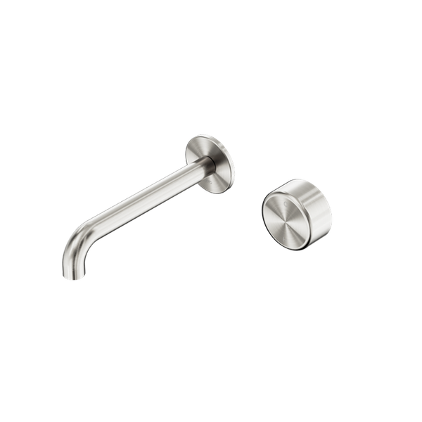 Nero Serenity Progressive Wall Basin/Bath Set 220mm Spout with Metal Handle Brushed Nickel