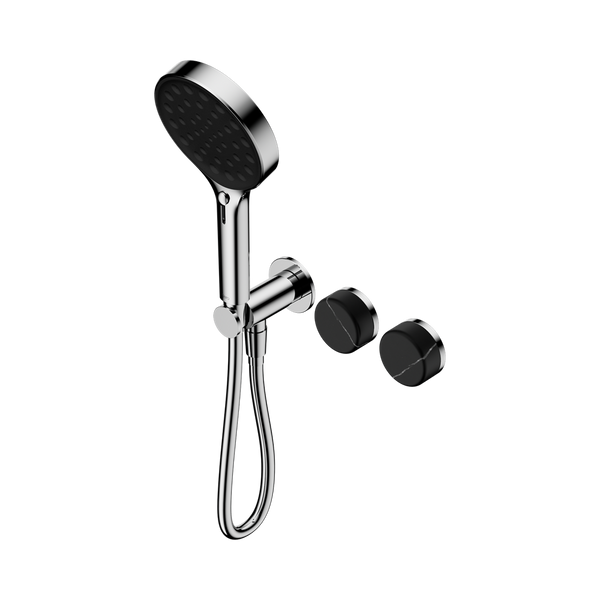 Nero Serenity Progressive Shower System With Marquina Black Handle And Serenity Hand Shower Chrome