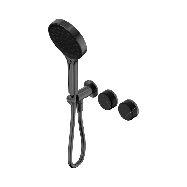 Nero Serenity Progressive Shower System With Marquina Black Handle And Serenity Hand Shower Gunmetal