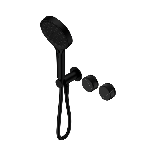 Nero Serenity Progressive Shower System With Marquina Black Handle And Serenity Hand Shower Matte Black