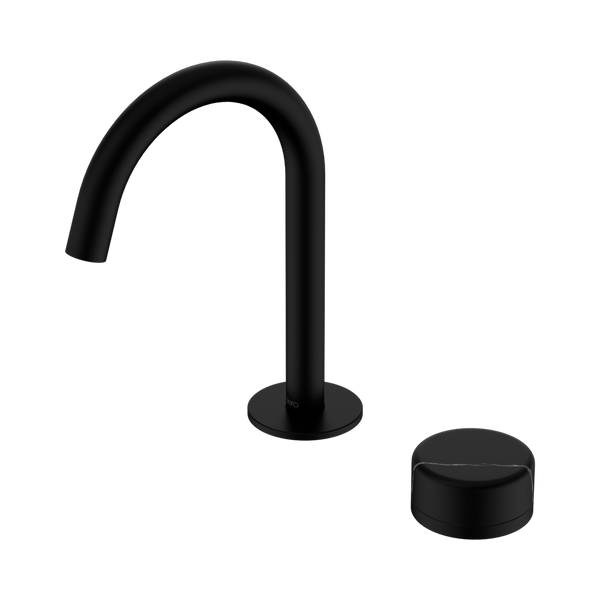 Nero Serenity Progressive Basin Mixer Arc Spout With Marquina Black Handle Matte Black