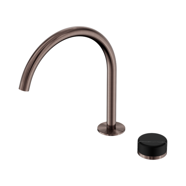 Nero Serenity Progressive Bath/Kitchen Mixer Arc Spout With Marquina Black Handle Brushed Bronze