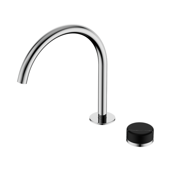 Nero Serenity Progressive Bath/Kitchen Mixer Arc Spout With Marquina Black Handle Chrome