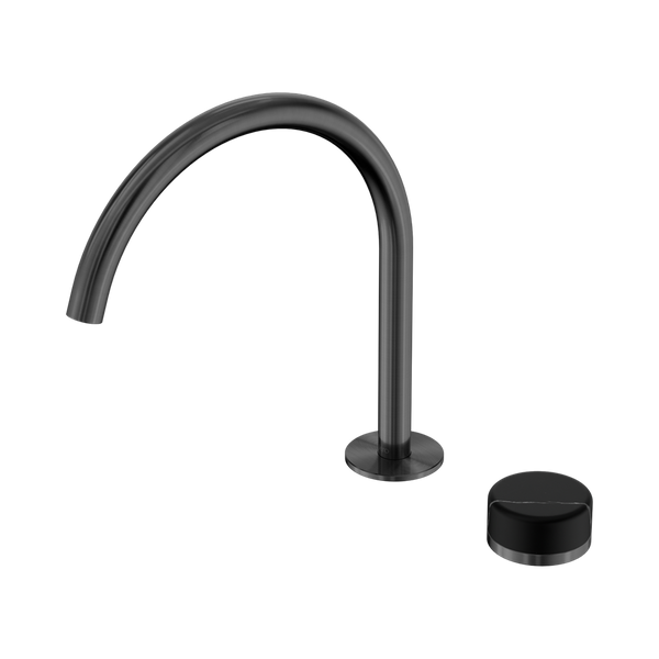 Nero Serenity Progressive Bath/Kitchen Mixer Arc Spout With Marquina Black Handle Gunmetal