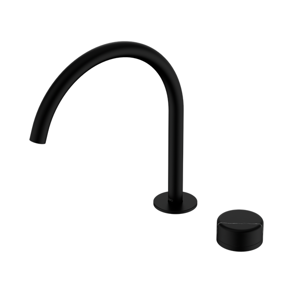 Nero Serenity Progressive Bath/Kitchen Mixer Arc Spout With Marquina Black Handle Matte Black