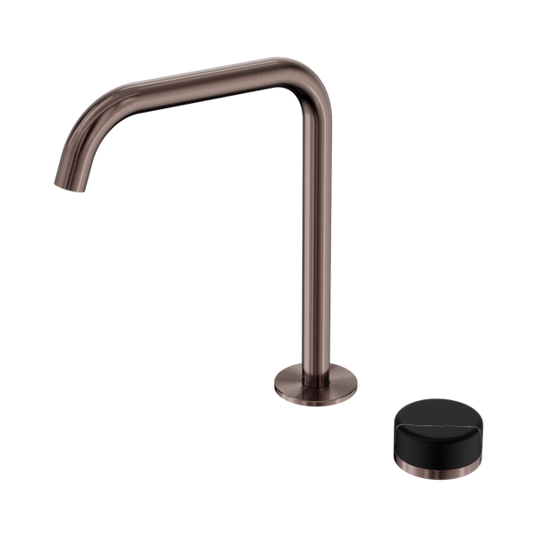 Nero Serenity Progressive Bath/Kitchen Mixer Edge Spout With Marquina Black Handle Brushed Bronze