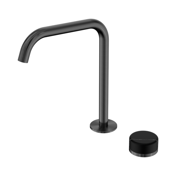Nero Serenity Progressive Bath/Kitchen Mixer Edge Spout With Marquina Black Handle Gunmetal