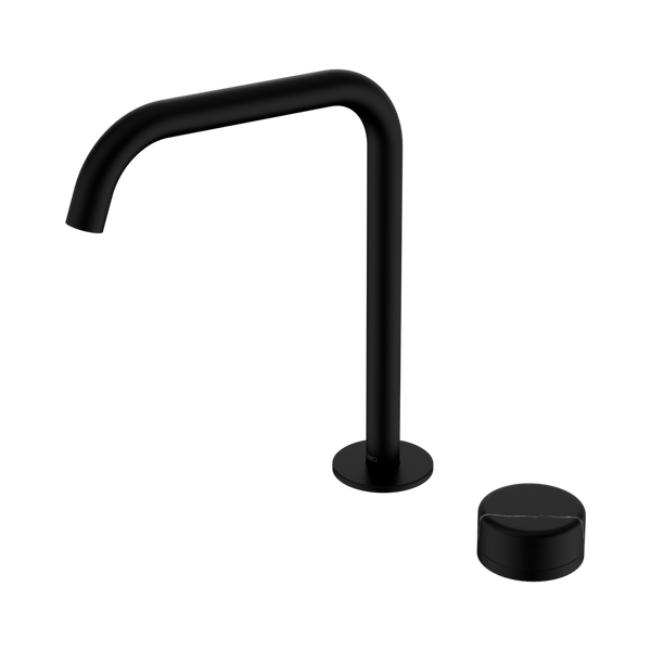 Nero Serenity Progressive Bath/Kitchen Mixer Edge Spout With Marquina Black Handle Matte Black