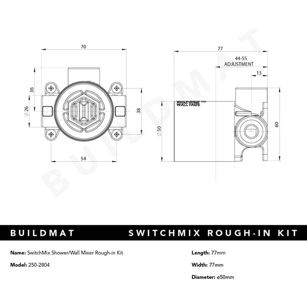 Phoenix SwitchMix Shower/Wall Mixer Rough-in Kit