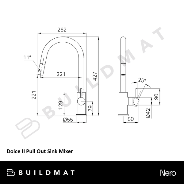 Nero Dolce II Pull Out Sink Mixer Chrome