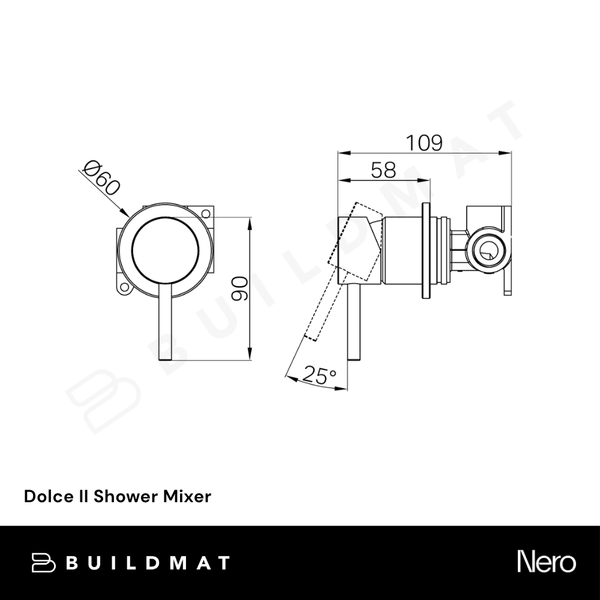 Nero Dolce II Shower Mixer Brushed Gold