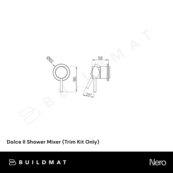 Nero Dolce II Shower Mixer (Trim Kit Only) Matte Black