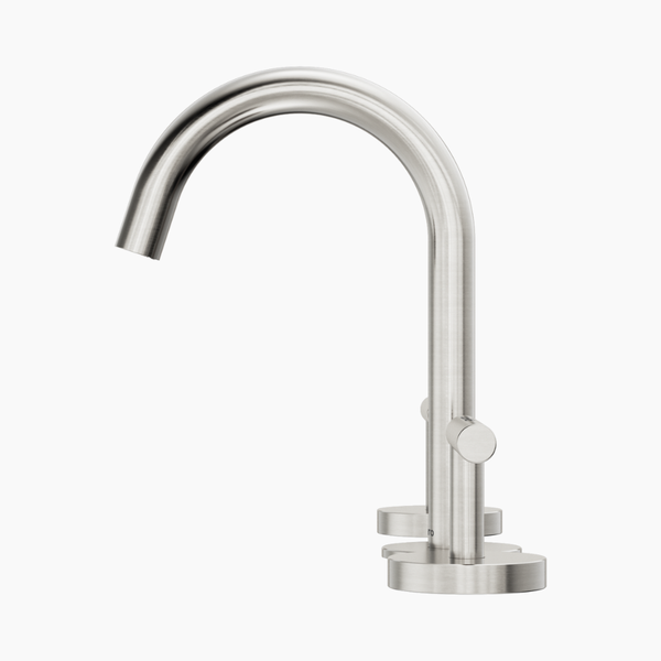 Nero Mecca Lever Basin Set Arc Spout Brushed Nickel
