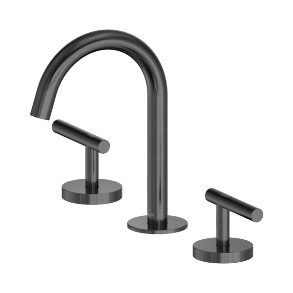 Nero Mecca Lever Basin Set Arc Spout Gunmetal