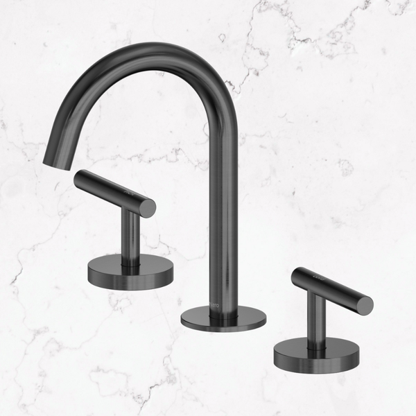 Nero Mecca Lever Basin Set Arc Spout Gunmetal