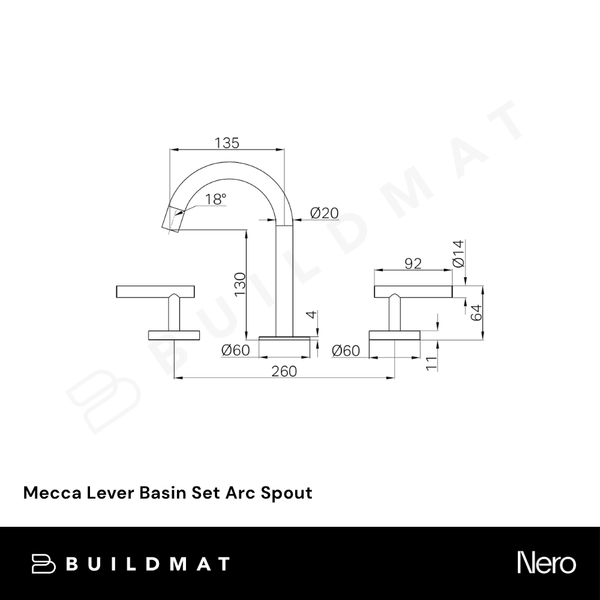 Nero Mecca Lever Basin Set Arc Spout Tumbled Antique Brass