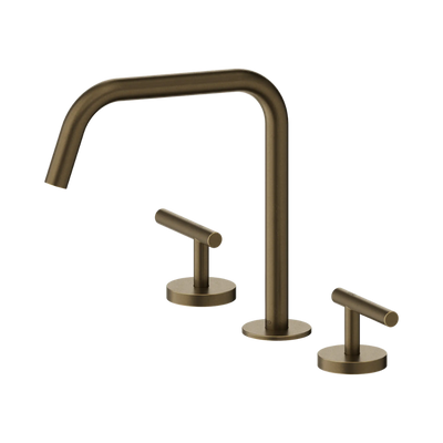 Nero Mecca Lever Bath/Kitchen Set Edge Spout II Tumbled Antique Brass