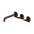 Nero Mecca Lever Wall Basin/Bath Set 185mm Offset Spout (Complete Kit) Rome Bronze Lead Free