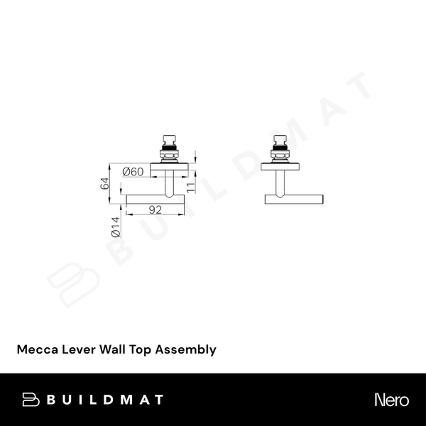 Nero Mecca Lever Wall Top Assembly Matte Black