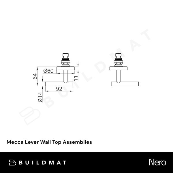 Nero Mecca Lever Wall Top Assemblies Tumbled Antique Brass