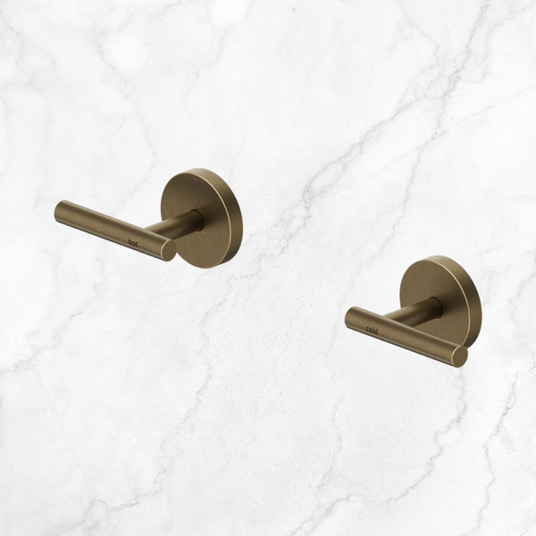 Nero Mecca Lever Wall Top Assemblies Tumbled Antique Brass