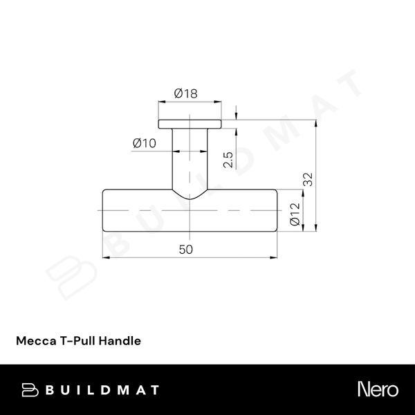Nero Mecca T-Pull Handle Tumbled Antique Brass