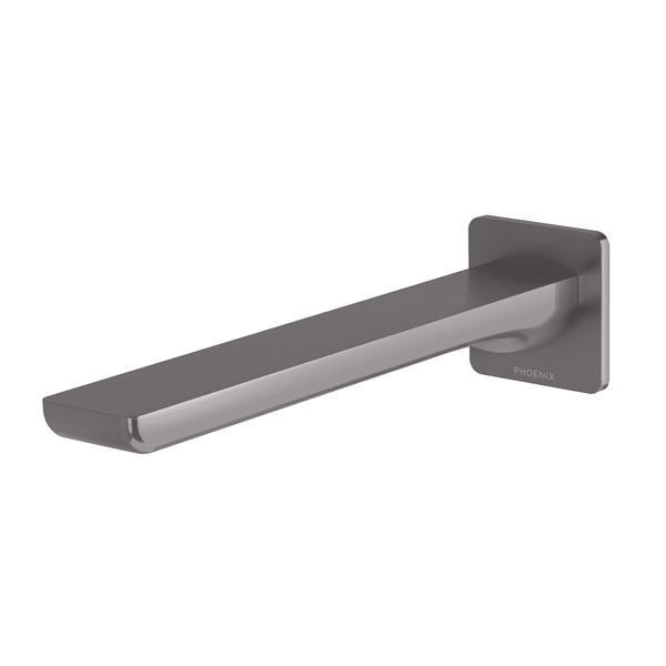 Phoenix Gloss MKII Wall Basin / Bath Outlet 200mm  Brushed Carbon