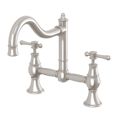 Phoenix Nostalgia Exposed Sink Set 230mm Shepherds Crook Brushed Nickel