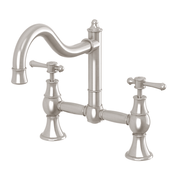 Phoenix Nostalgia Exposed Sink Set 230mm Shepherds Crook Brushed Nickel
