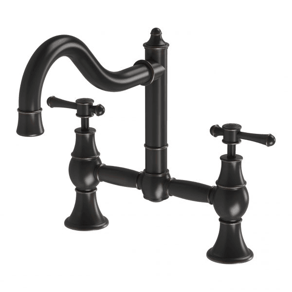 Phoenix Nostalgia Exposed Sink Set 230mm Shepherds Crook Antique Black