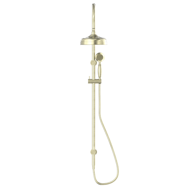 Nero York Twin Shower with Metal Hand Shower Aged Brass