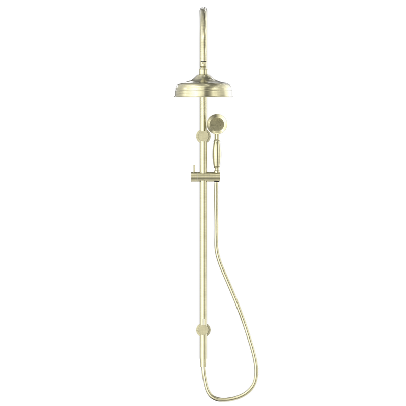 York Twin Shower with Metal Hand Shower Aged Brass