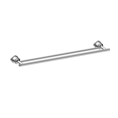 York Double Towel Rail 600mm Chrome