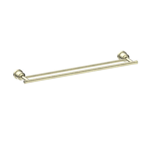 Nero York Double Towel Rail 600mm Aged Brass