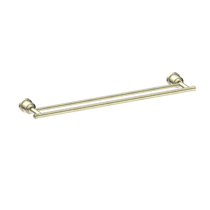 York Double Towel Rail 600mm Aged Brass