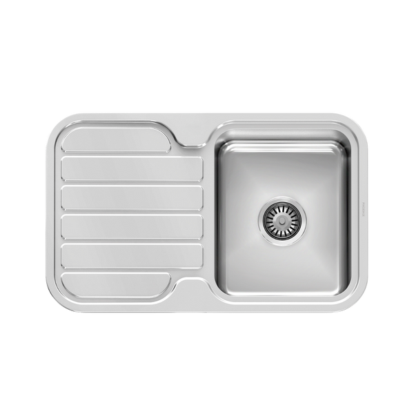 Phoenix 1000 Series Single Bowl Sink with Drainer and No Taphole Stainless Steel