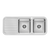 Phoenix 1000 Series Double Right Hand Bowl Sink with Drainer and Taphole Stainless Steel