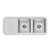 Phoenix 1000 Series Double Bowl Sink with Drainer and No Taphole Stainless Steel