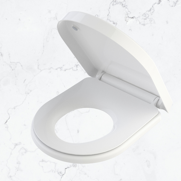 Caroma Family D Shape Toilet Seat GermGard White
