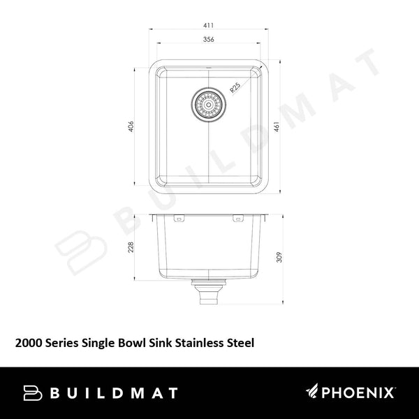 Phoenix 2000 Series Single Bowl Sink